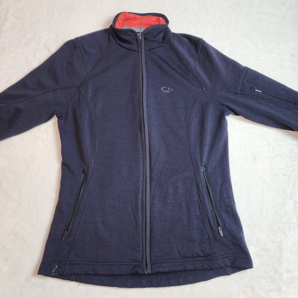 Icebreaker Merino Wool Zip Jacket Sweatshirt Womens Large - Picture 4 of 7